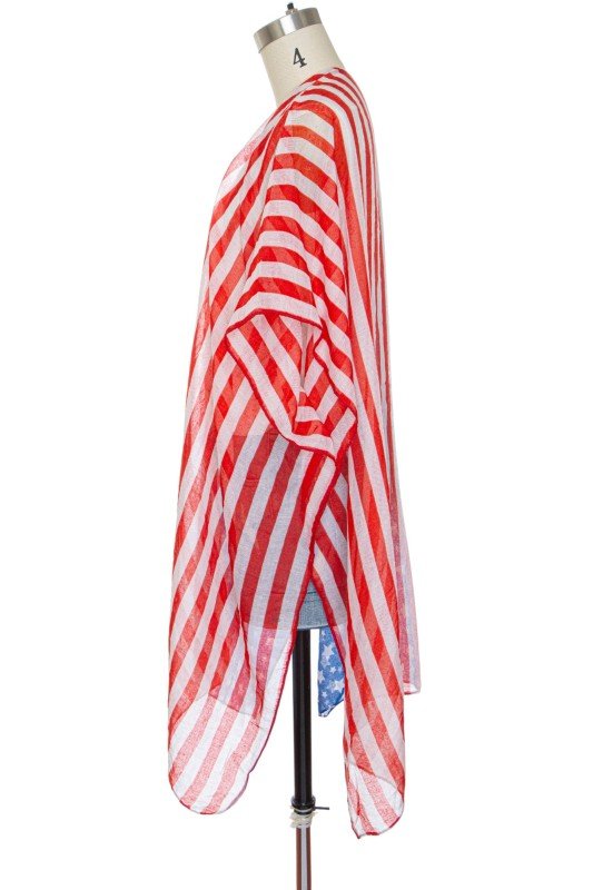 Americana USA Flag Print Kimono - Trendy Accessories/Kimono in Red for Women | The802Gypsy
