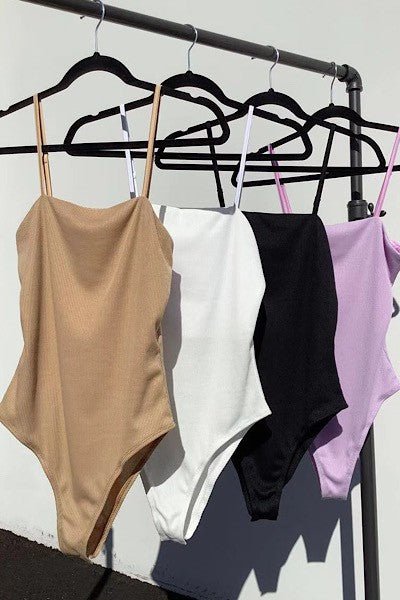 Adjustable Straps Rib Knit Snap - Bottom Bodysuit - Trendy Bodysuits in Black for Women | The802Gypsy