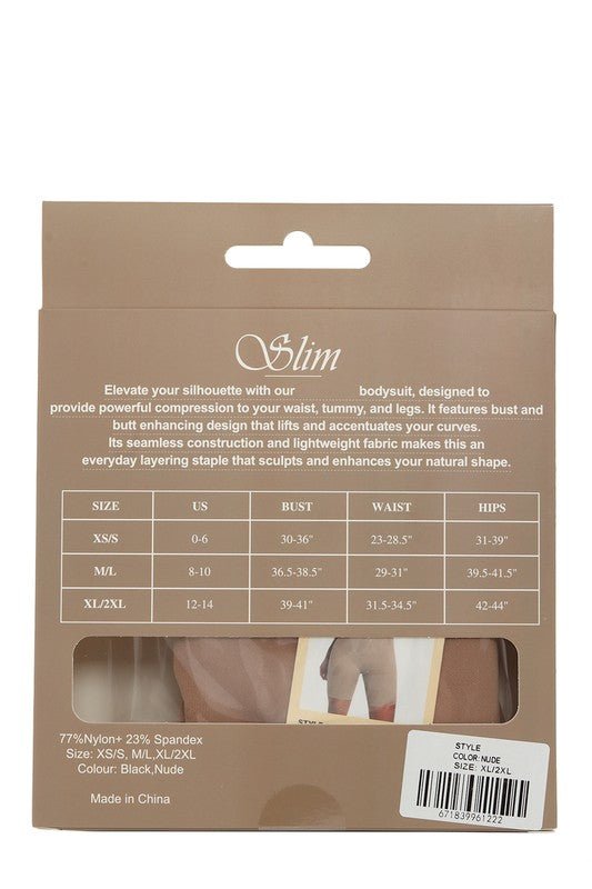 SLIM Line Fitted Spandex Bikini Bodysuit - Trendy Bodysuits in NUDE for Women | The802Gypsy