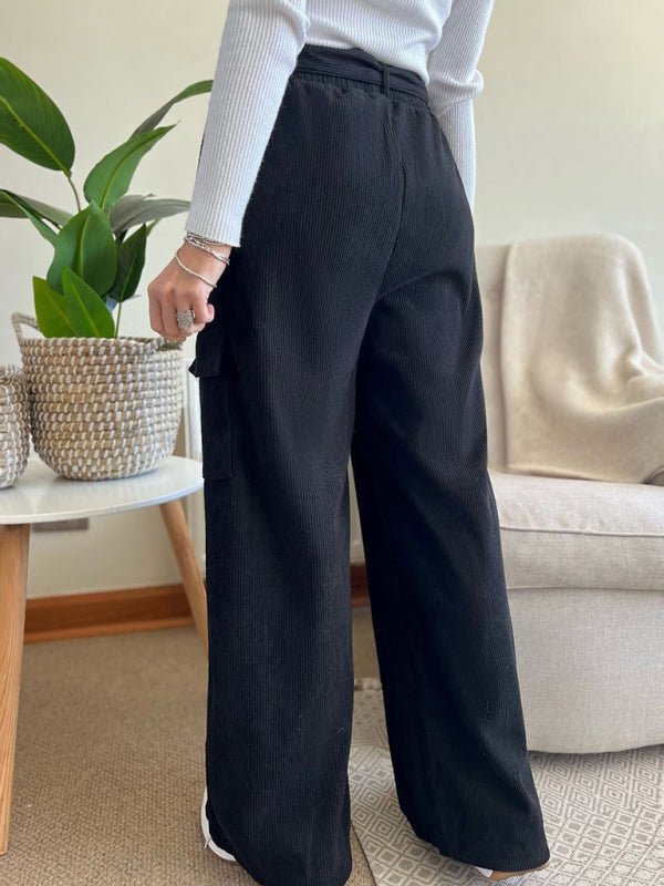 Casual Loose Corduroy Wide Leg Pants - Trendy Bottoms in Champlain color for Women | The802Gypsy