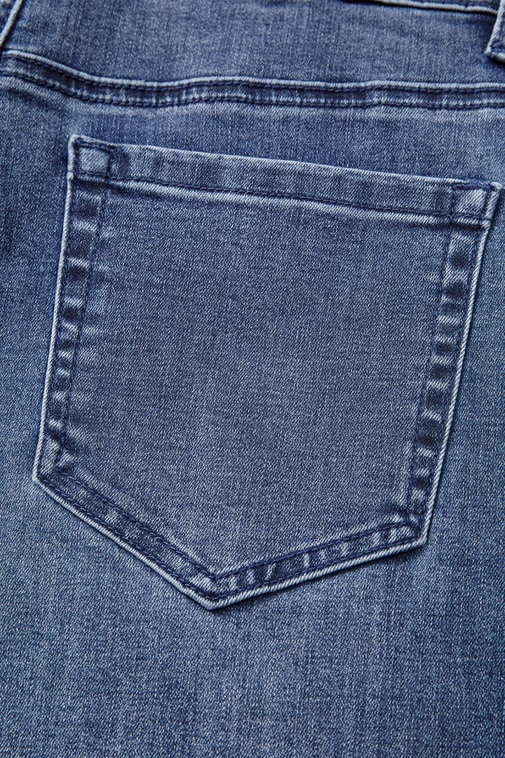 Dirty Blue Retro High Waist Bell Bottom Jeans - Trendy Bottoms/Jeans in Dirty blue for Women | The802Gypsy