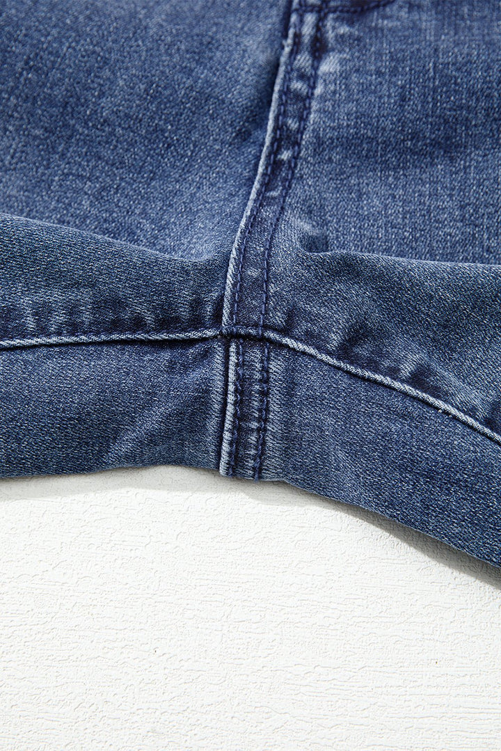 Dirty Blue Retro High Waist Bell Bottom Jeans - Trendy Bottoms/Jeans in Dirty blue for Women | The802Gypsy