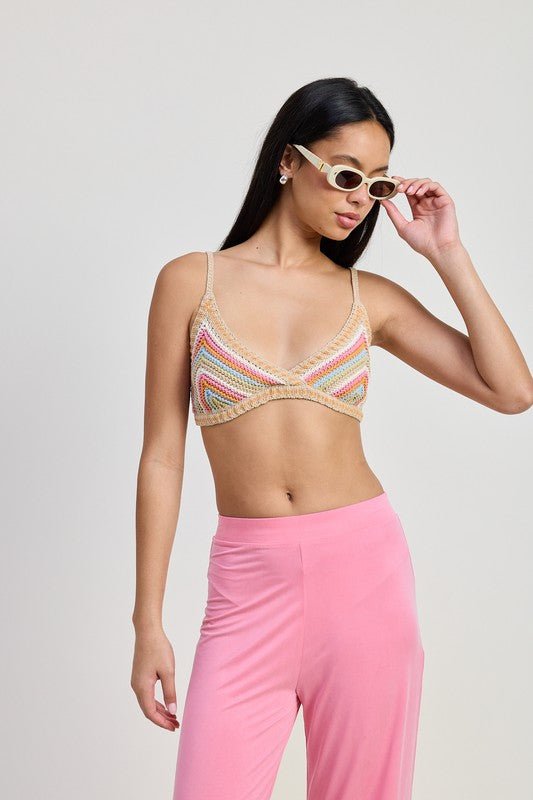 Knitted Crochet Bralette - Trendy clothing/underwear & socks/Bras in Orange for Women | The802Gypsy