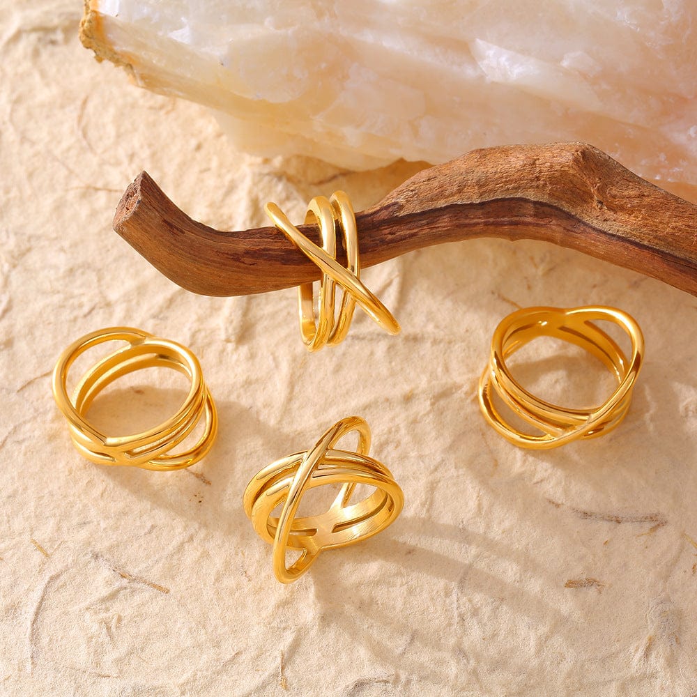18K Gold - Plated Crisscross Ring - Trendy Women's jewelry in Gold for Women | The802Gypsy