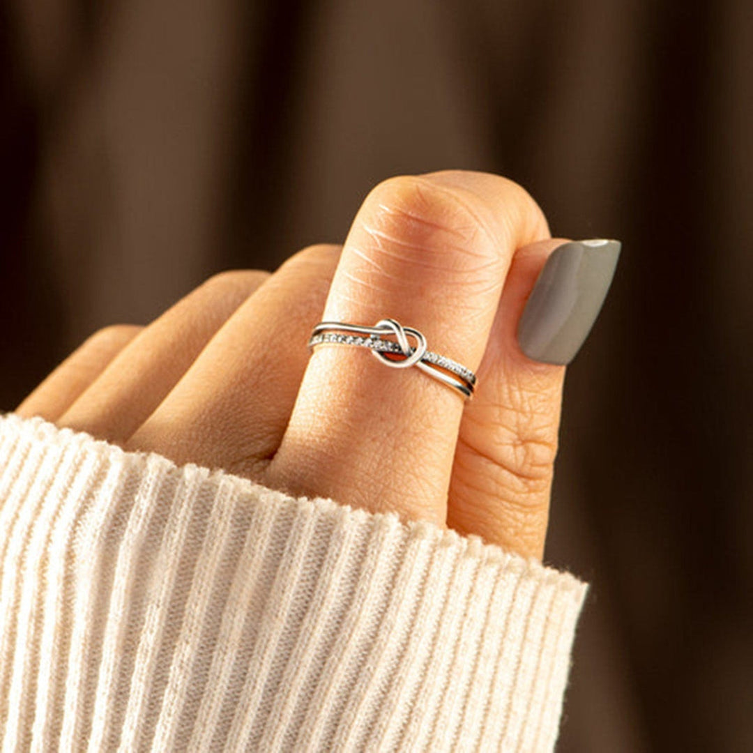 925 Sterling Silver Double - Layered Knot Ring - Trendy Women's jewelry in Silver for Women | The802Gypsy