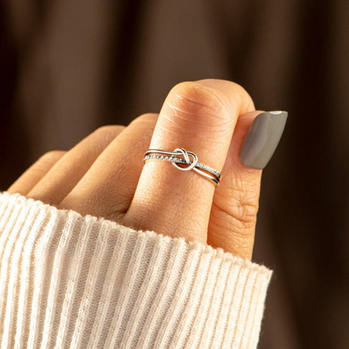 925 Sterling Silver Double - Layered Knot Ring - Trendy Women's jewelry in Silver for Women | The802Gypsy