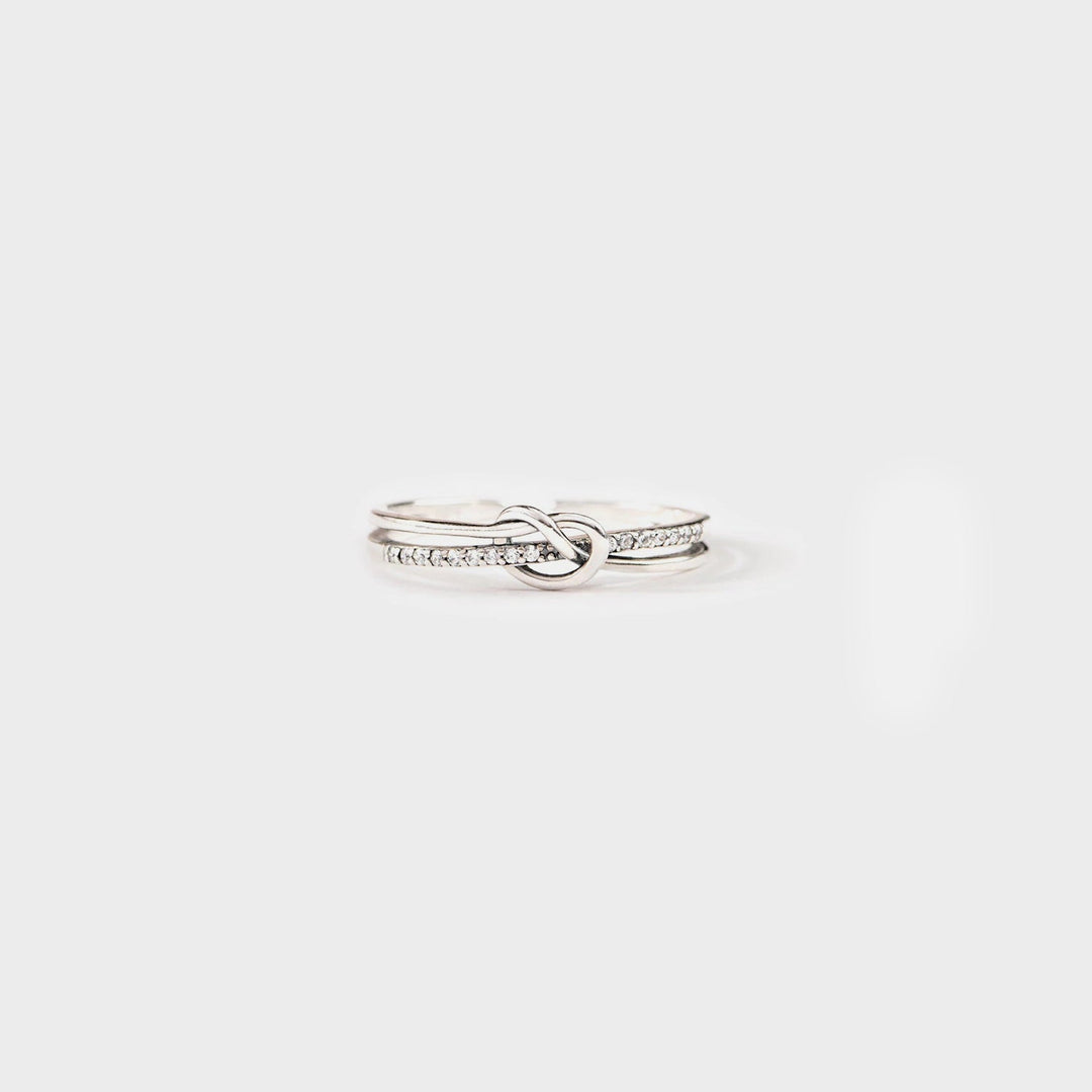 925 Sterling Silver Double - Layered Knot Ring - Trendy Women's jewelry in Silver for Women | The802Gypsy