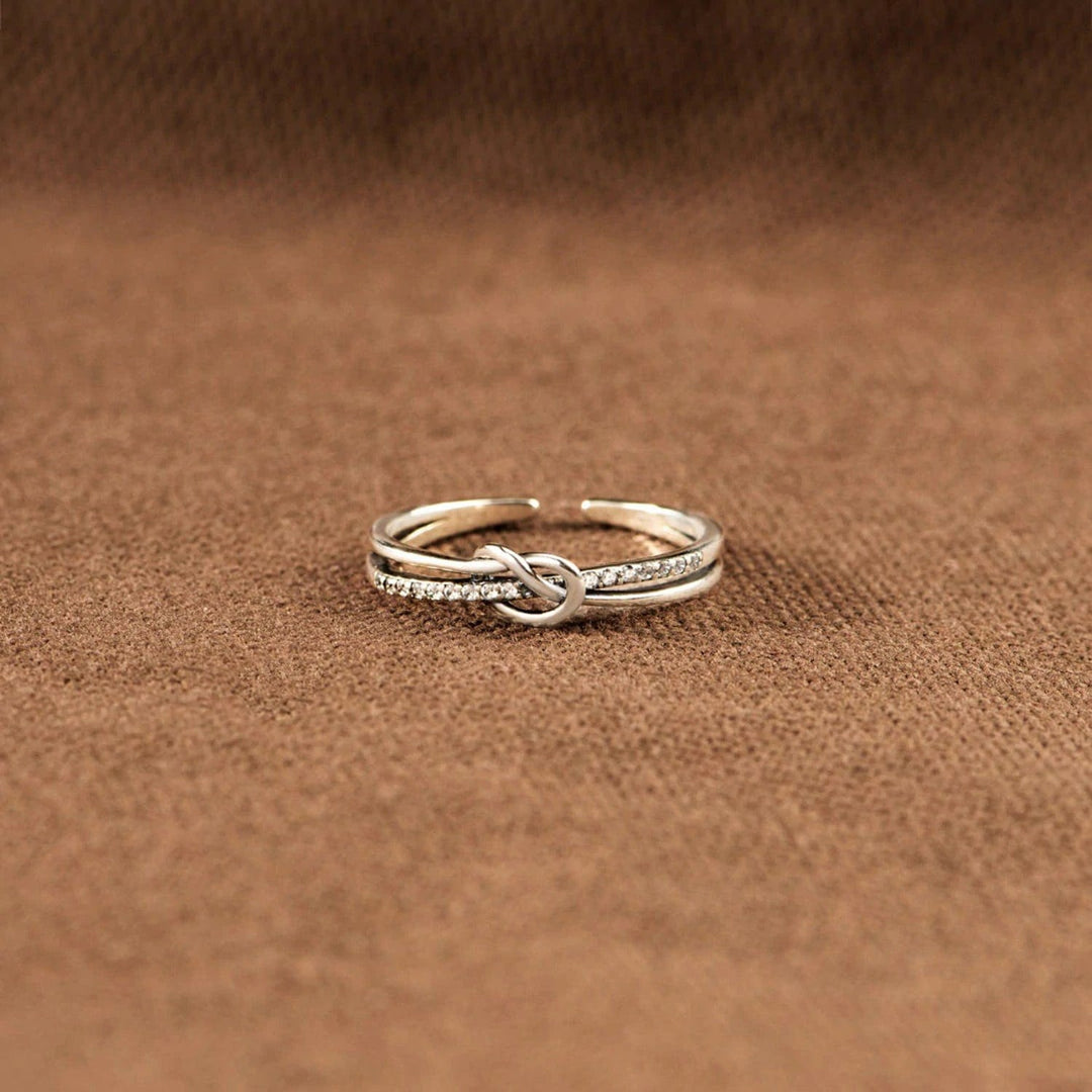925 Sterling Silver Double - Layered Knot Ring - Trendy Women's jewelry in Silver for Women | The802Gypsy