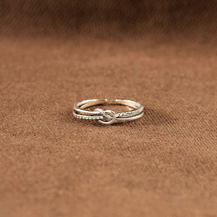 925 Sterling Silver Double - Layered Knot Ring - Trendy Women's jewelry in Silver for Women | The802Gypsy