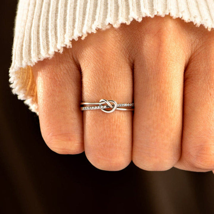 925 Sterling Silver Double - Layered Knot Ring - Trendy Women's jewelry in Silver for Women | The802Gypsy