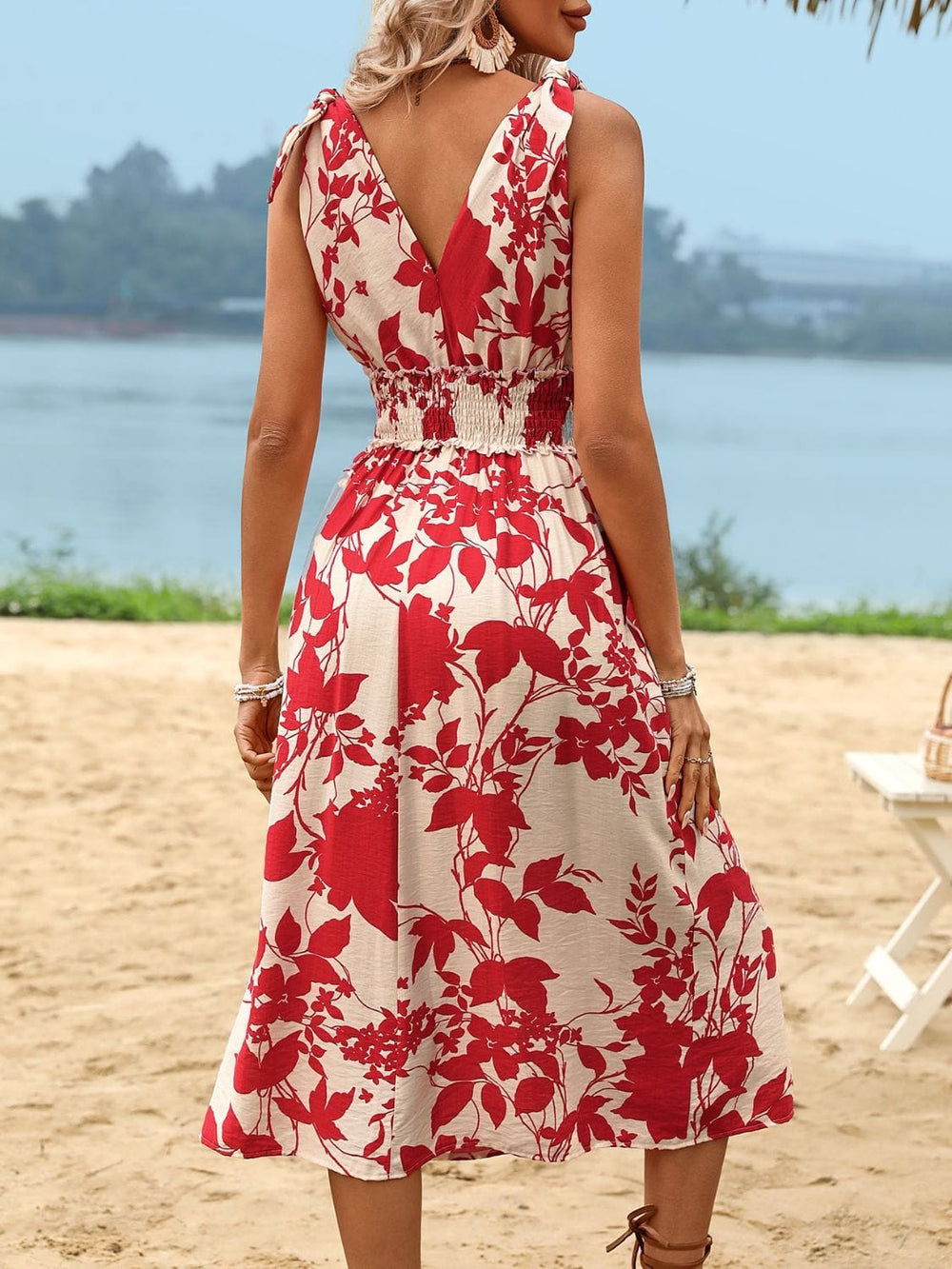 Deep Red Midi Dress - Trendy Dress/casual in Deep Red for Women | The802Gypsy