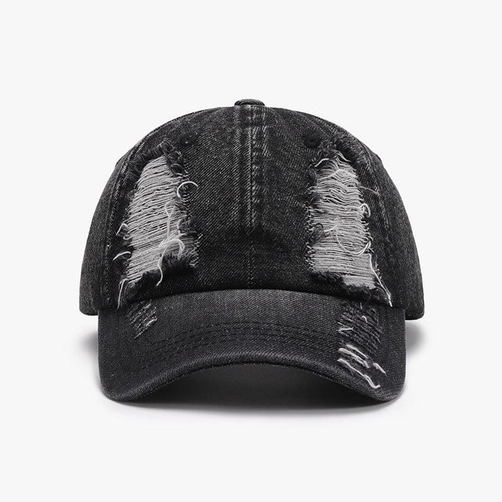 Distressed Cotton Baseball Cap - Trendy Accessories/Headwear in Black for Women | The802Gypsy