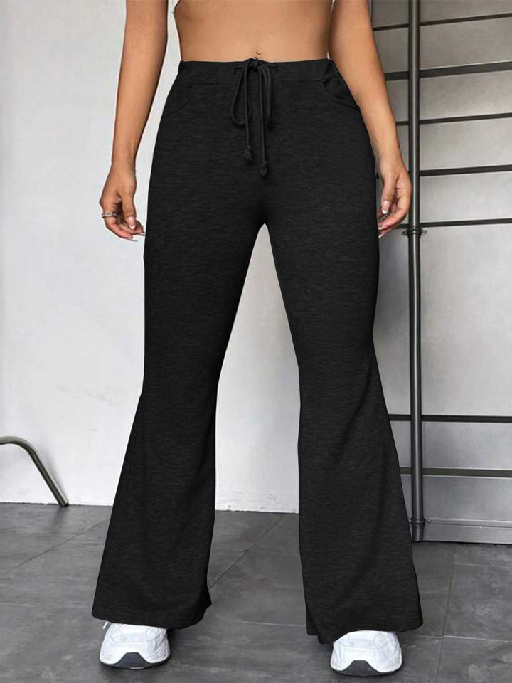 Drawstring Sweatpants with Pockets - Trendy Bottoms/Sweatpants in Black for Women | The802Gypsy