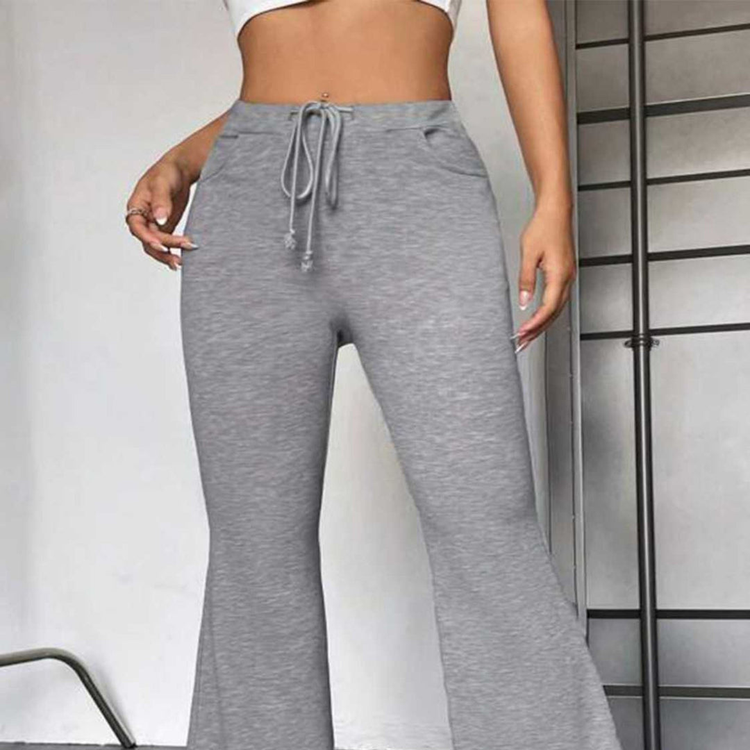 Drawstring Sweatpants with Pockets - Trendy Bottoms/Sweatpants in Gray for Women | The802Gypsy