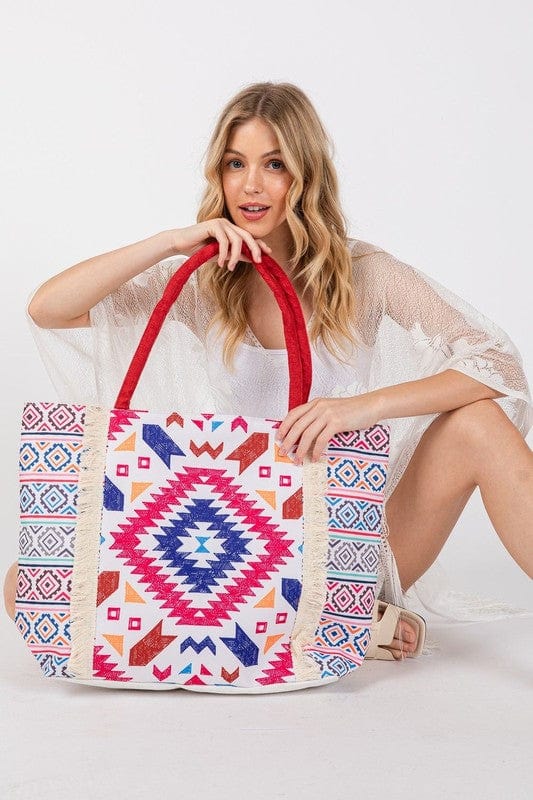 CCO ACCESSORIES - Abstract Pattern Tote Bag - Trendy Handbags, Wallets & Cases in MULTI for Women | The802Gypsy
