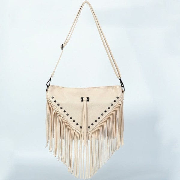 Fringe Cross Body Bag - Trendy HANDBAG/CROSSBODY in Cream for Women | The802Gypsy