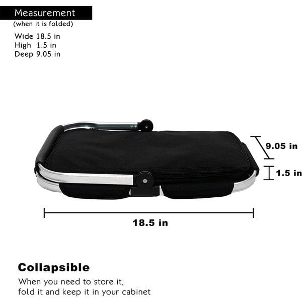 Large Insulated Picnic Basket - Trendy Accessories in BLACK for Women | The802Gypsy