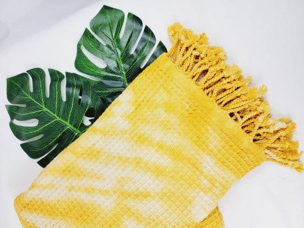 Quick Dry, Sand Proof Cotton Throw Towel - Trendy BEACH TOWELS in YELLOW for Women | The802Gypsy