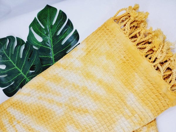 Quick Dry, Sand Proof Cotton Throw Towel - Trendy BEACH TOWELS in YELLOW for Women | The802Gypsy