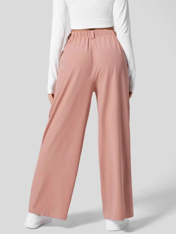 Chic High Waist Wide Leg Pants with Pockets - Trendy Bottoms/Pants & Culotte in Pink for Women | The802Gypsy