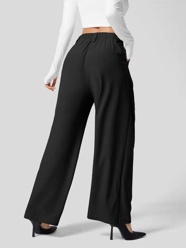 Chic High Waist Wide Leg Pants with Pockets - Trendy Bottoms/Pants & Culotte in Black for Women | The802Gypsy