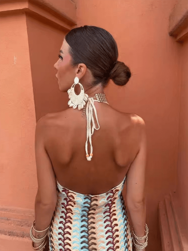 Crochet Flower Dress - Trendy Dresses in Brown for Women | The802Gypsy