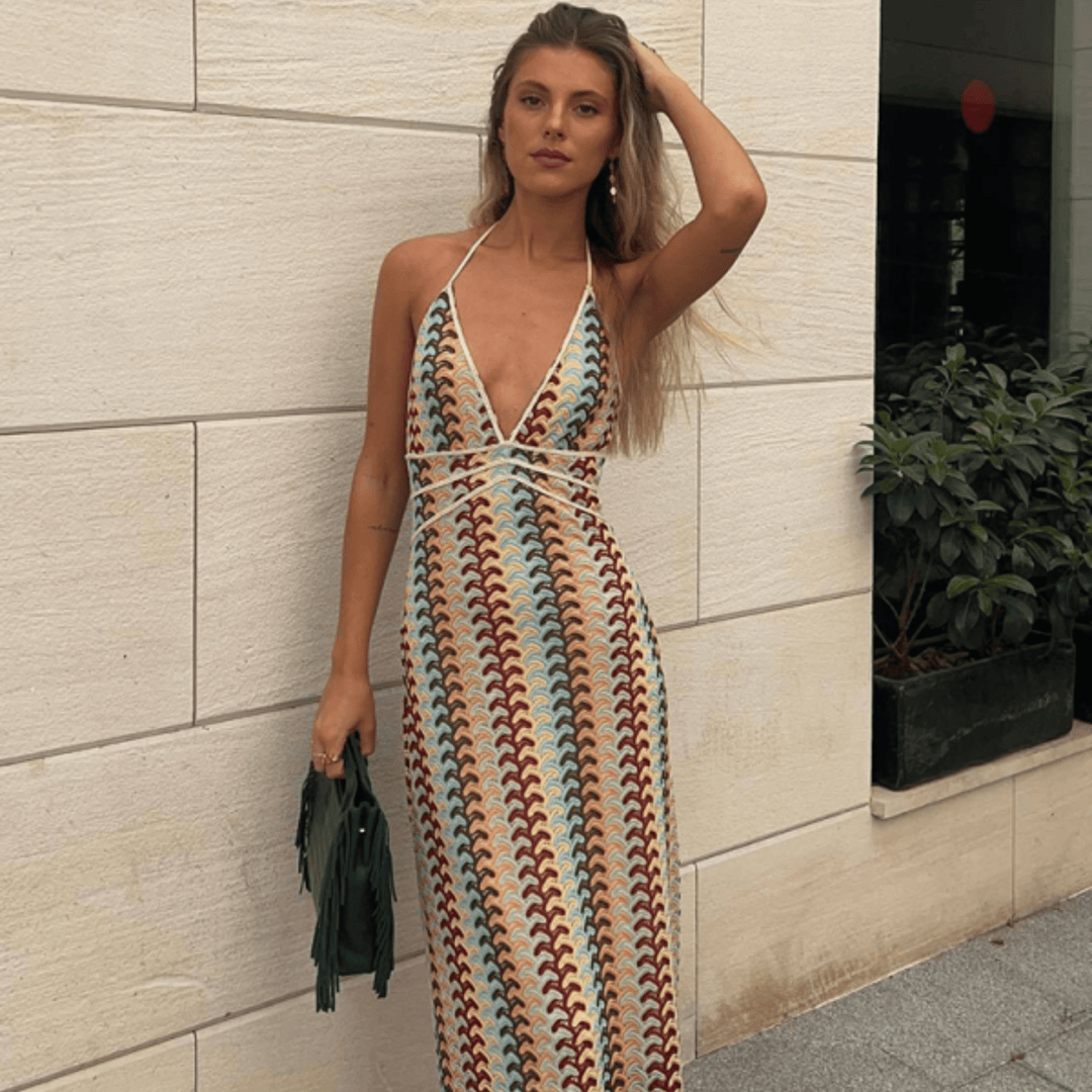 Crochet Flower Dress - Trendy Dresses in Brown for Women | The802Gypsy