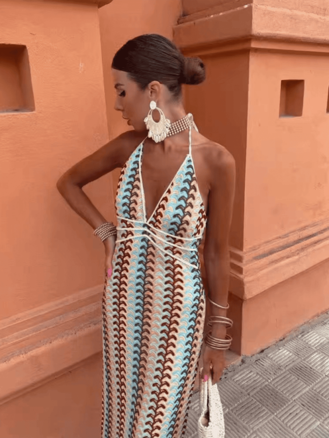 Crochet Flower Dress - Trendy Dresses in Brown for Women | The802Gypsy