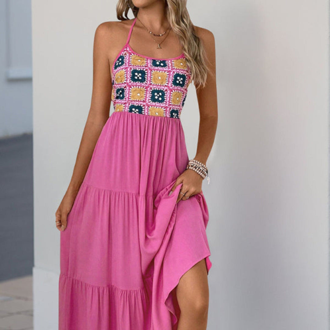 Halter Neck Backless Dress - Trendy Dresses in Rose for Women | The802Gypsy