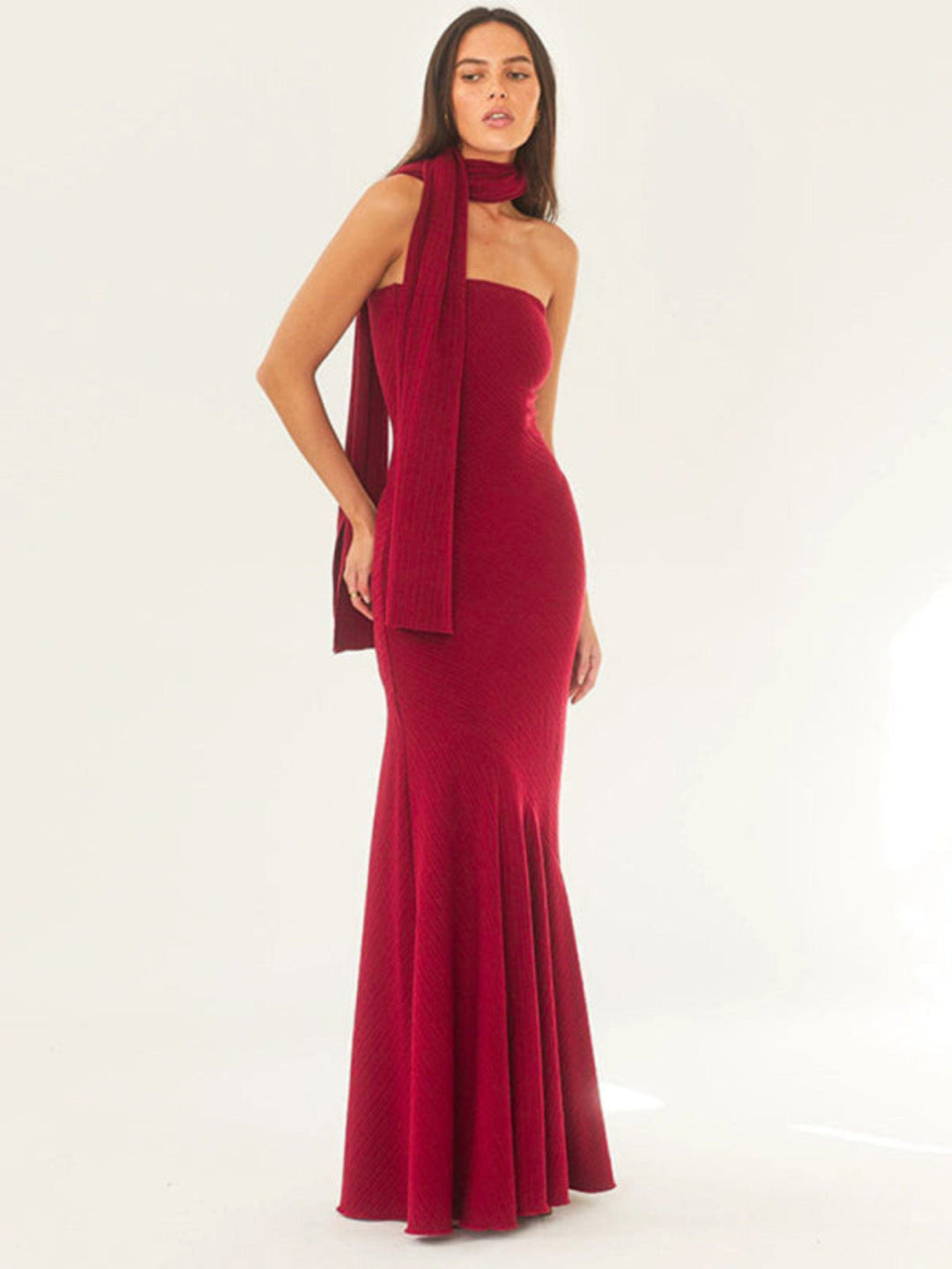Hemline Shawl Dress - Trendy Dresses/Evening Dresses in Red for Women | The802Gypsy