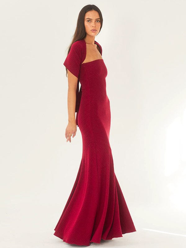 Hemline Shawl Dress - Trendy Dresses/Evening Dresses in Red for Women | The802Gypsy