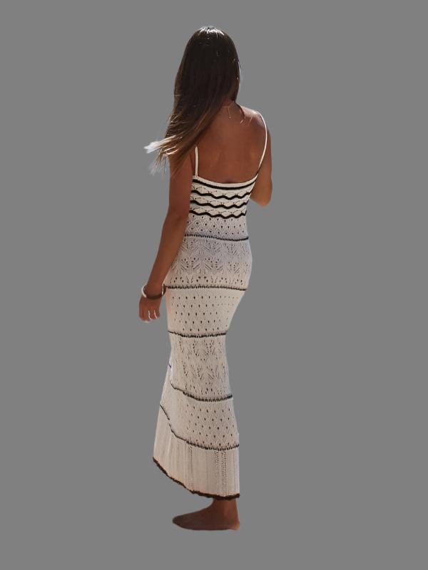 Knitted Long Summer Dress - Trendy Dress/casual in White for Women | The802Gypsy