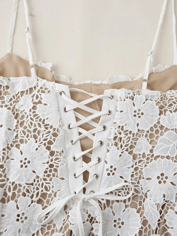 Lace Corset Back Style Dress - Trendy dress/COCKTAIL DRESS in White for Women | The802Gypsy