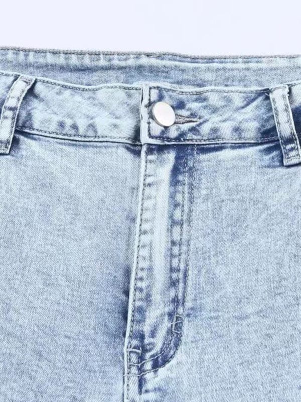 Micro - Boom Washed High Waist Jeans - Trendy Bottoms/Jeans in Light Denim for Women | The802Gypsy