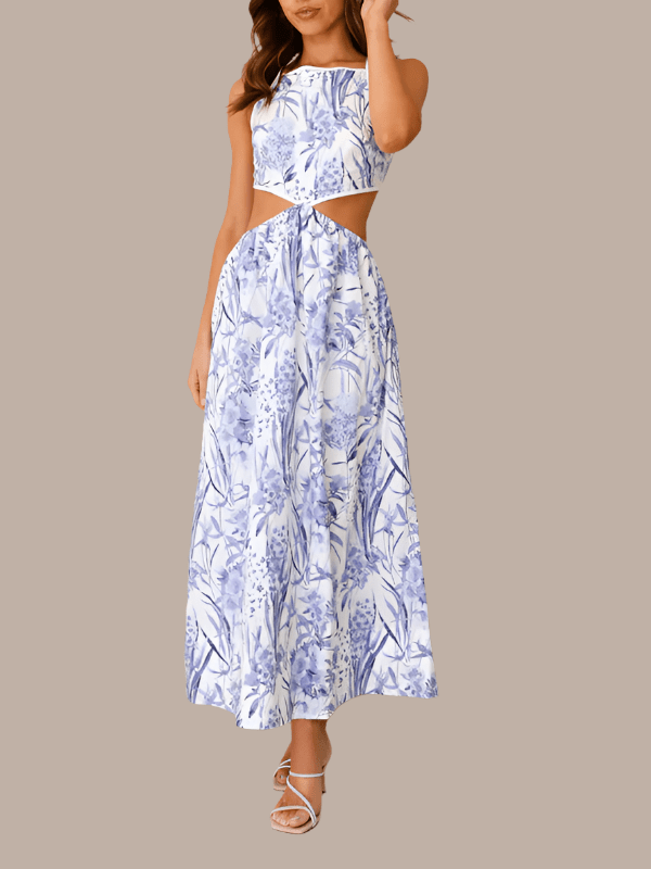 Open Back Floral Dress - Trendy Dresses in Blue for Women | The802Gypsy