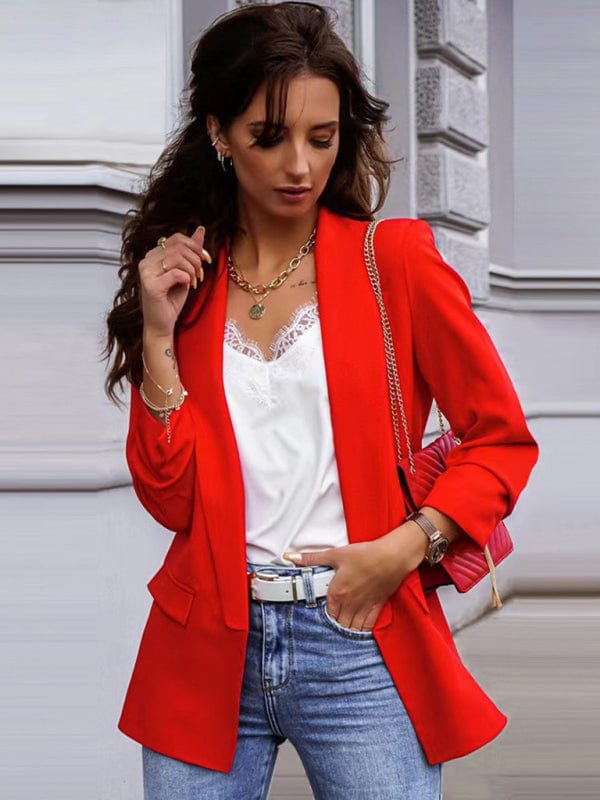 Professional Slim Suit Blazer - Trendy coats and jackets/blazer in Red for Women | The802Gypsy