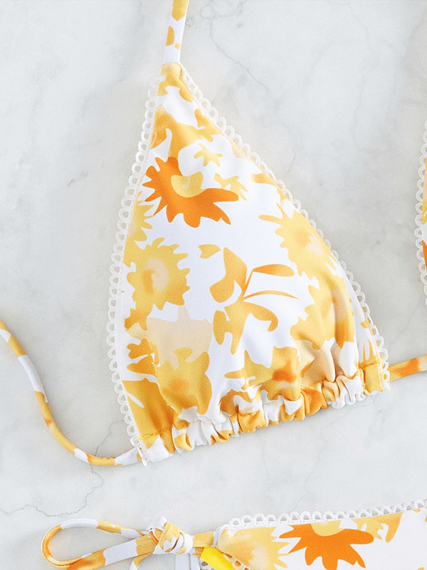 Resort Swimsuit Printed String Bikini - Trendy swimwear/bikini in Yellow for Women | The802Gypsy