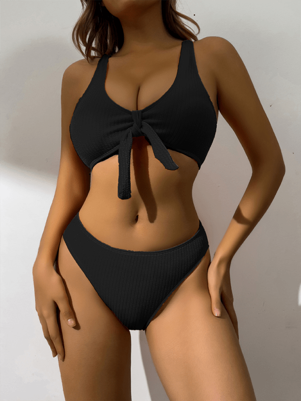 Tie Front Bikini - Trendy swimwear/bikini in Black for Women | The802Gypsy
