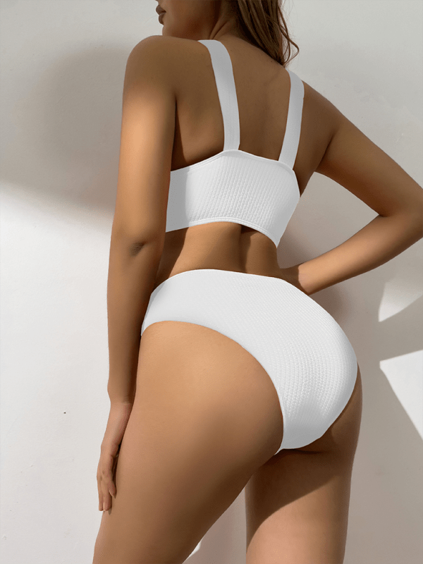 Tie Front Bikini - Trendy swimwear/bikini in White for Women | The802Gypsy
