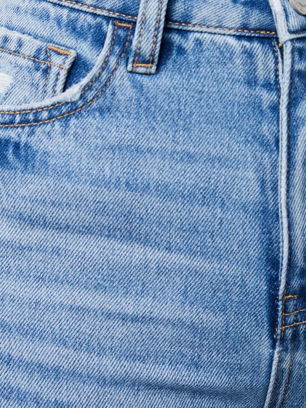Washed Ripped Wide Leg Jeans - Trendy Bottoms/Jeans in medium denim for Women | The802Gypsy
