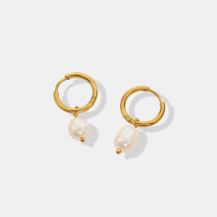 Gold - Plated Titanium Steel Pearl Earrings - Trendy Women's jewelry in Gold for Women | The802Gypsy