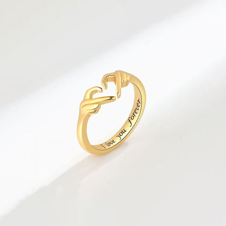 Hand Heart Shape 925 Sterling Silver Open Ring - Trendy jewelry in Gold for Women | The802Gypsy