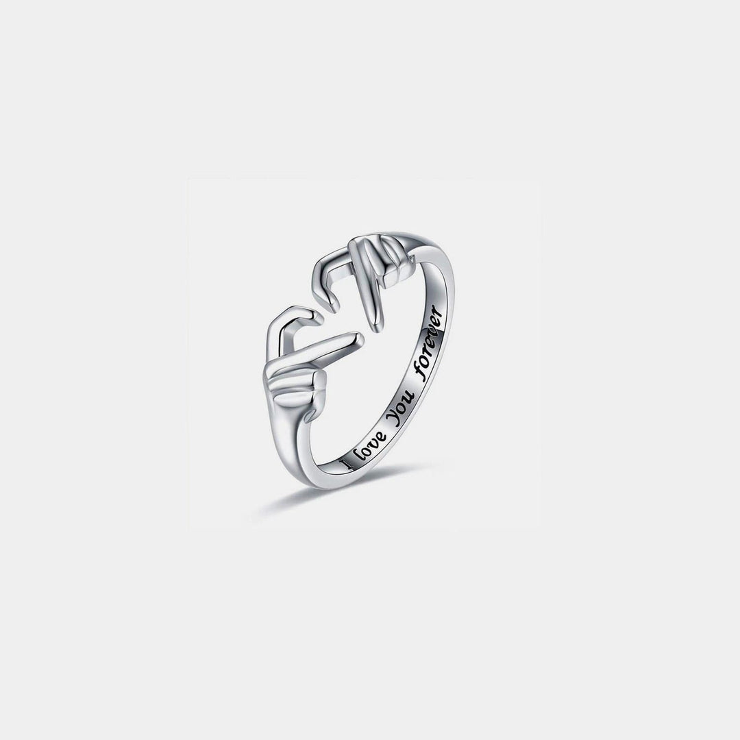 Hand Heart Shape 925 Sterling Silver Open Ring - Trendy jewelry in Silver for Women | The802Gypsy