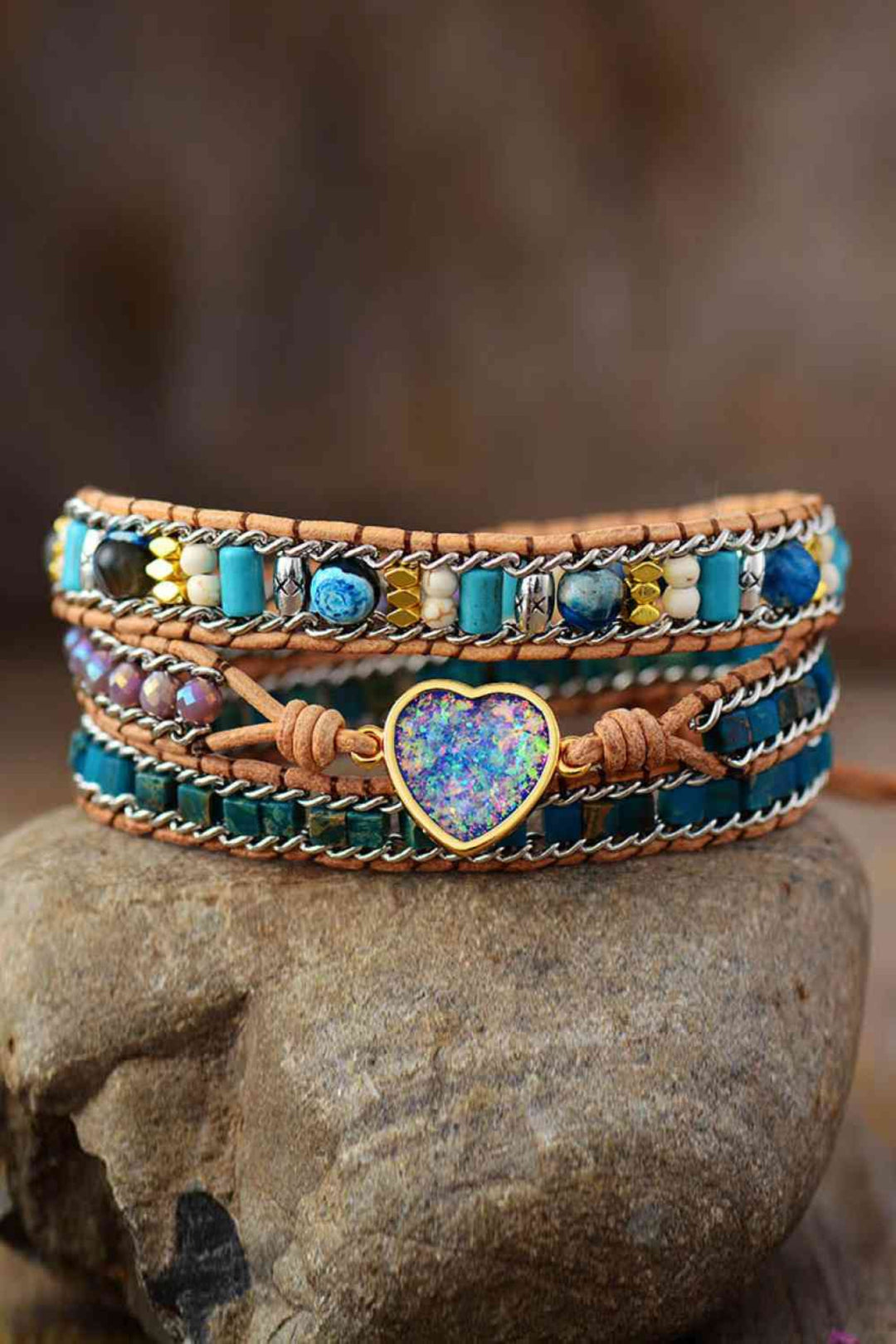 Heart Layered Bracelet - Trendy jewelry in Turquoise for Women | The802Gypsy