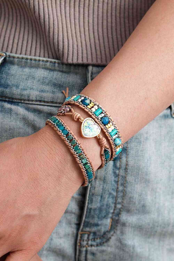 Heart Layered Bracelet - Trendy jewelry in Turquoise for Women | The802Gypsy