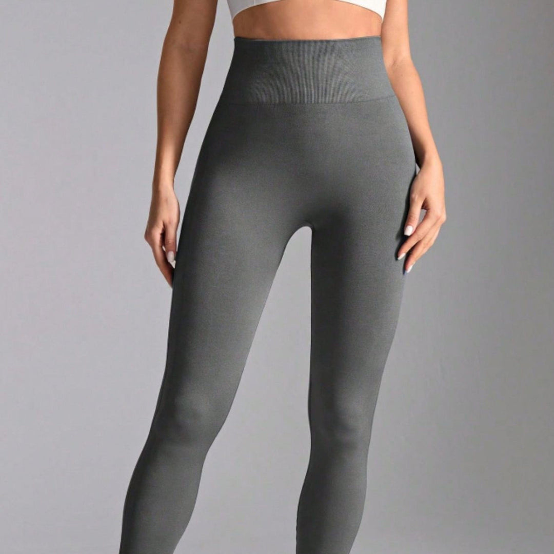 High Waist Active Leggings - Trendy Bottoms/Leggings in Gray for Women | The802Gypsy