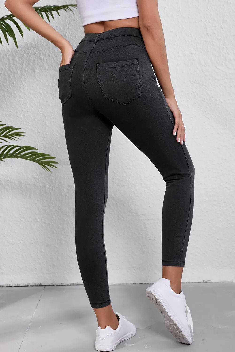 High Waist Jeans with Pockets - Trendy Bottoms/Jeans in Black for Women | The802Gypsy