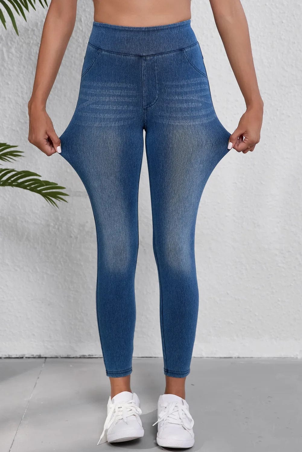 High Waist Skinny Jeans - Trendy Bottoms/Jeans in Medium Denim for Women | The802Gypsy