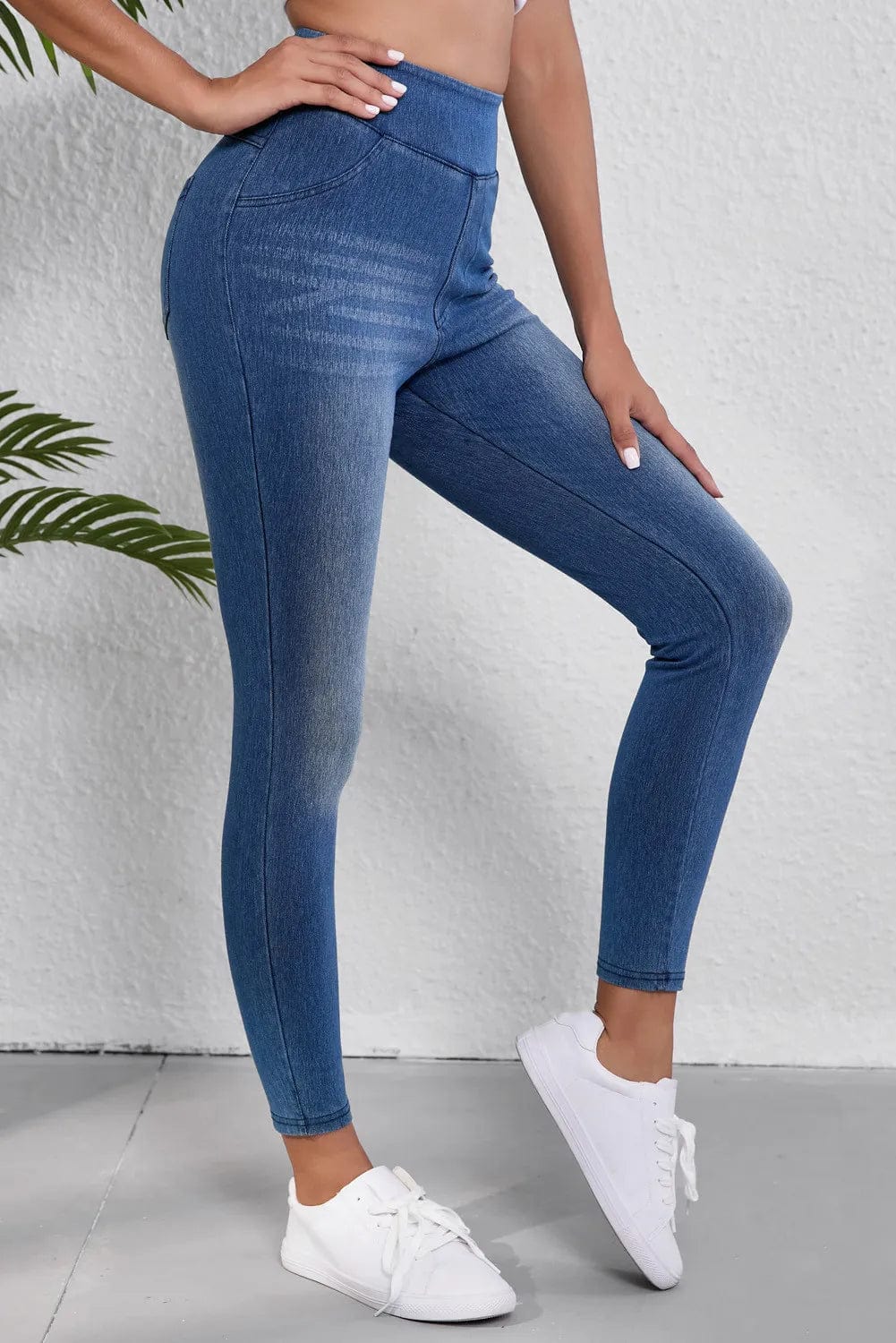 High Waist Skinny Jeans - Trendy Bottoms/Jeans in Medium Denim for Women | The802Gypsy