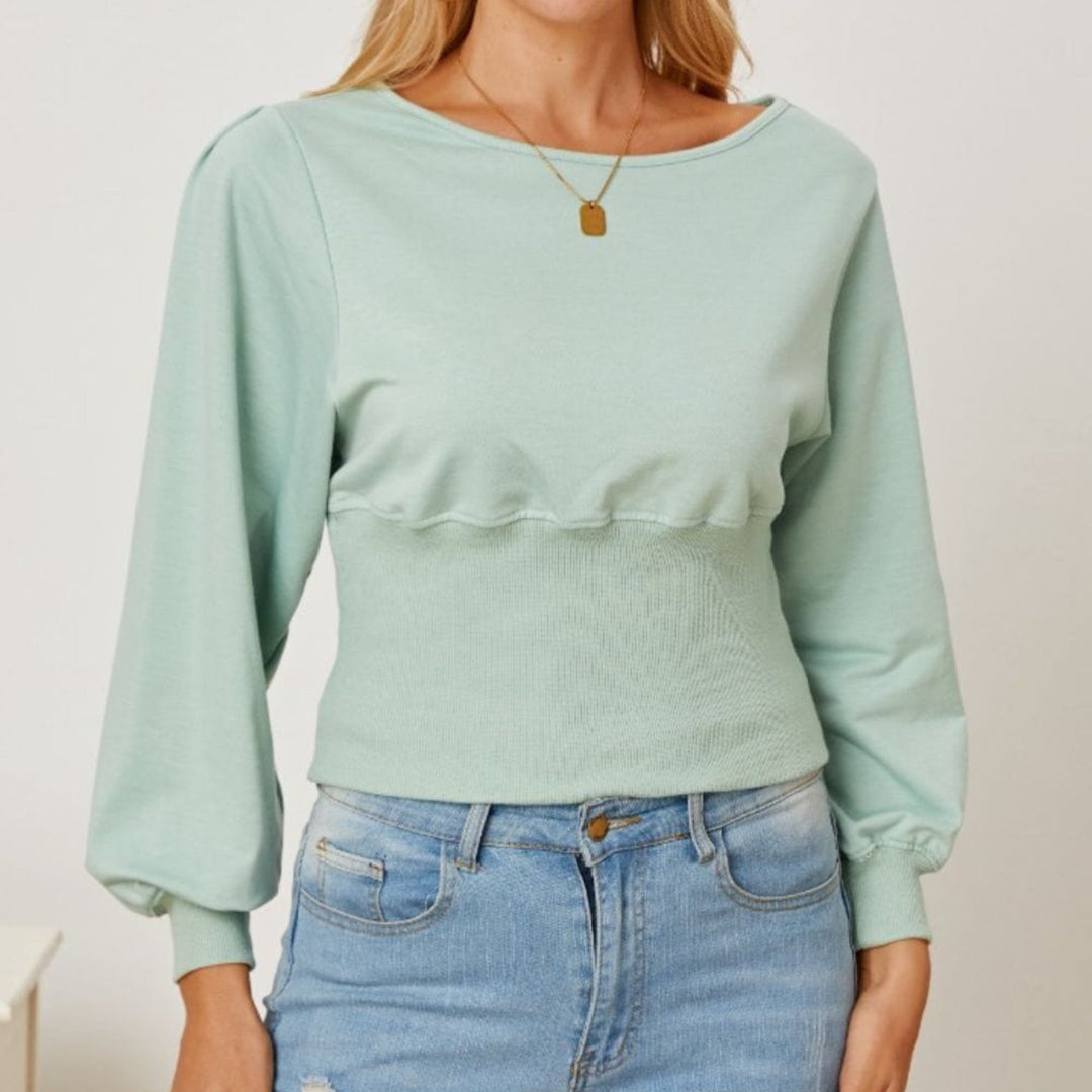 Lantern Sleeve Blouse - Trendy Tops/Blouses & Shirts in SAGE for Women | The802Gypsy